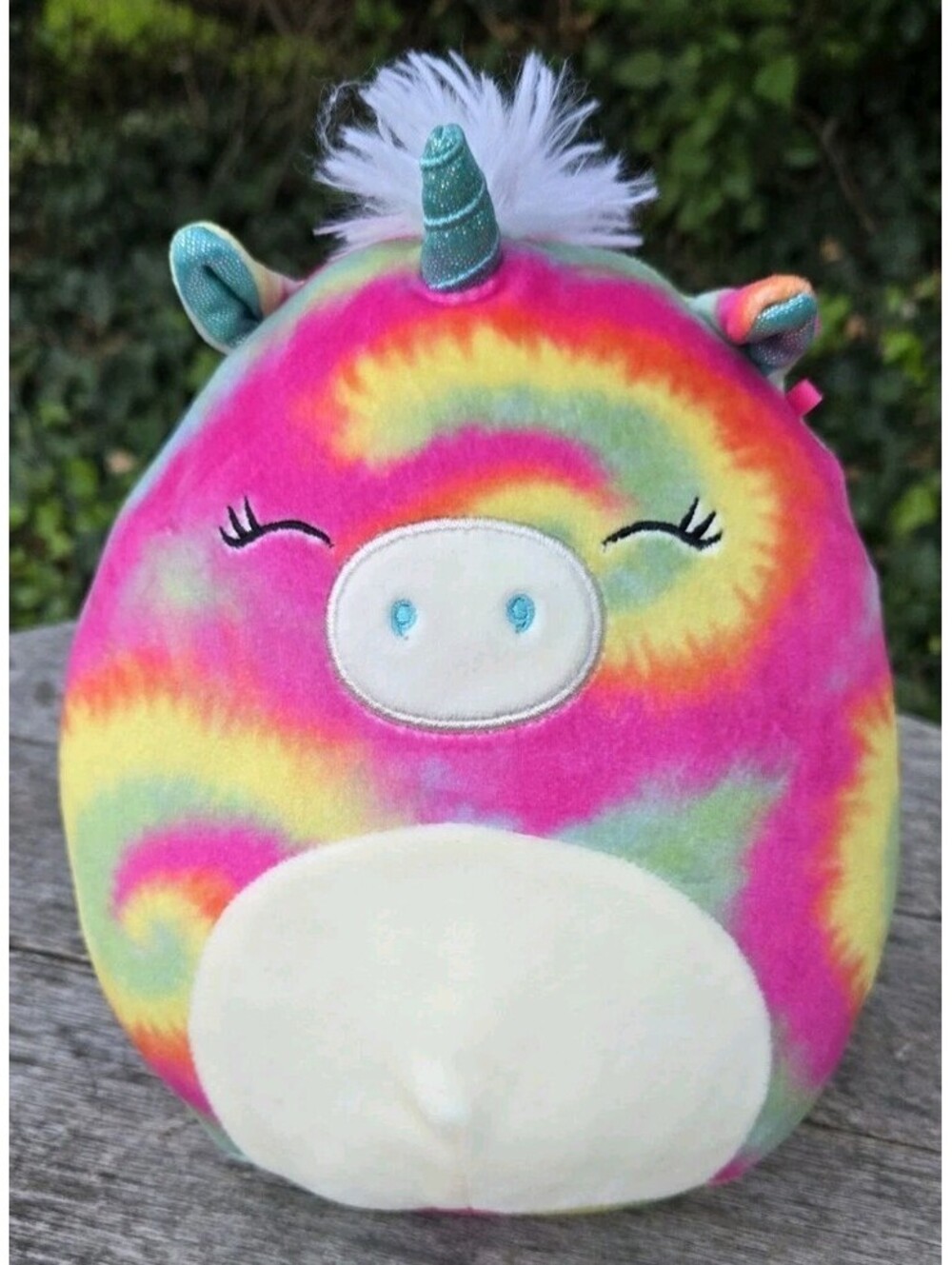 Rainbow Squishmallows Official Kellytoy Shondie The Tye-Dye Unicorn 8" Plush Toy